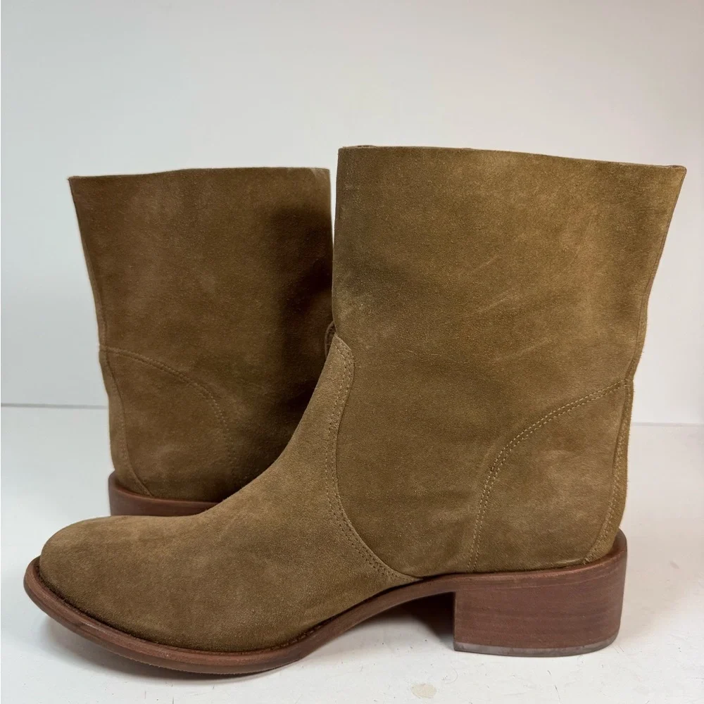 NWOT Tory‎ Burch Sienna River Rock Embossed Logo Suede Leather Boots Size 11M